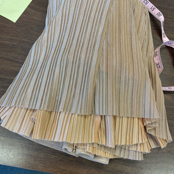 Anthropologie Maeve peach metallic accordion midiskirt S - Picture 6 of 13